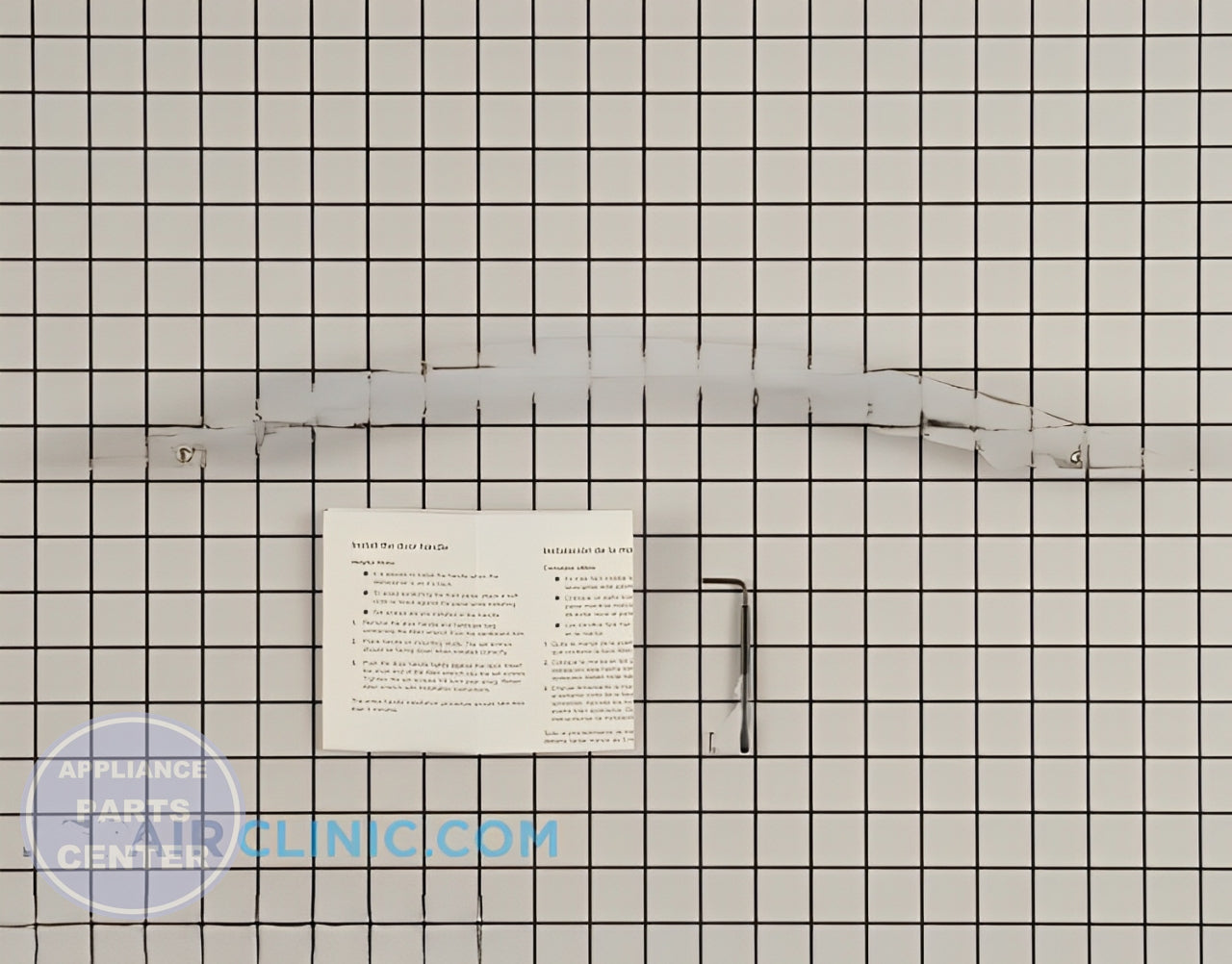 Whirlpool Door Handle W10195738A - Main view showing sleek design for Amana, Maytag, and Whirlpool dishwashers