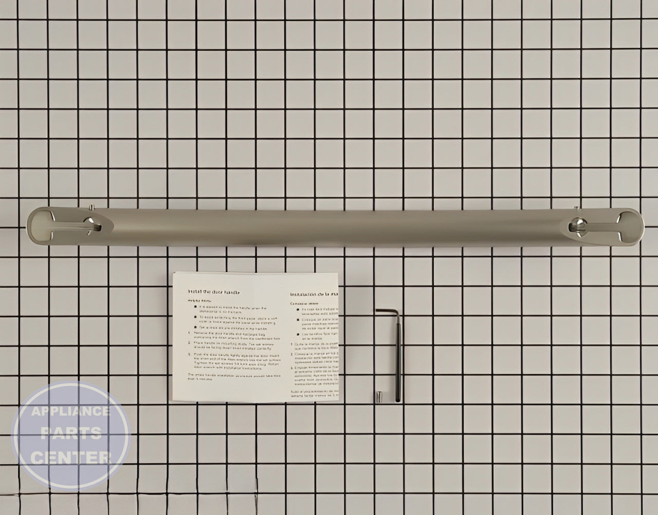 Door Handle W10195738A - Side view with precise measurements and specs