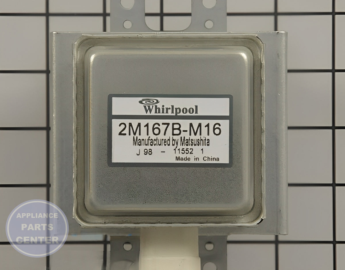 WHIRLPOOL MICROWAVE MAGNETRON W10245183 - Side view with Diode Magnetron Resistor specs
