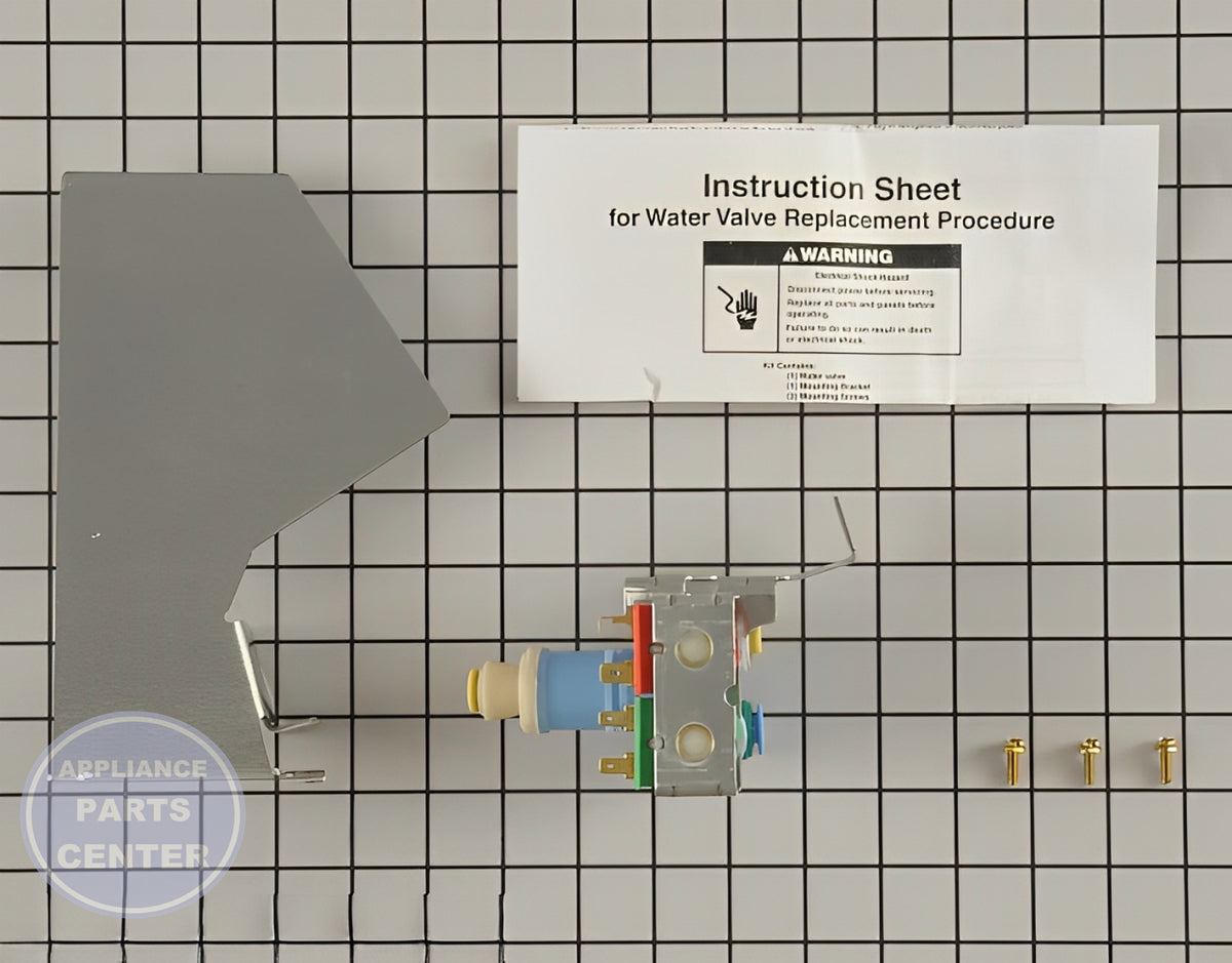 WHIRLPOOL WATER INLET VALVE W10247725 - Side view with precise measurements
