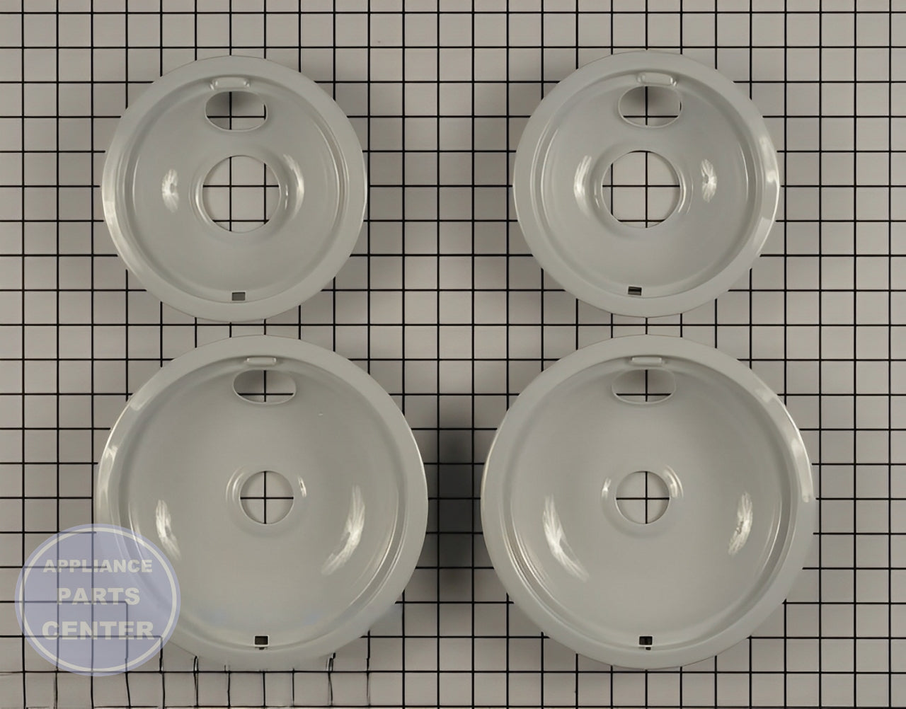 Whirlpool Range Cooktop Gray Porcelain Drip Bowl Set W10291024 - Main view showing sleek design for various Whirlpool models