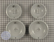 Whirlpool Range Cooktop Gray Porcelain Drip Bowl Set W10291024 - Main view showing sleek design for various Whirlpool models