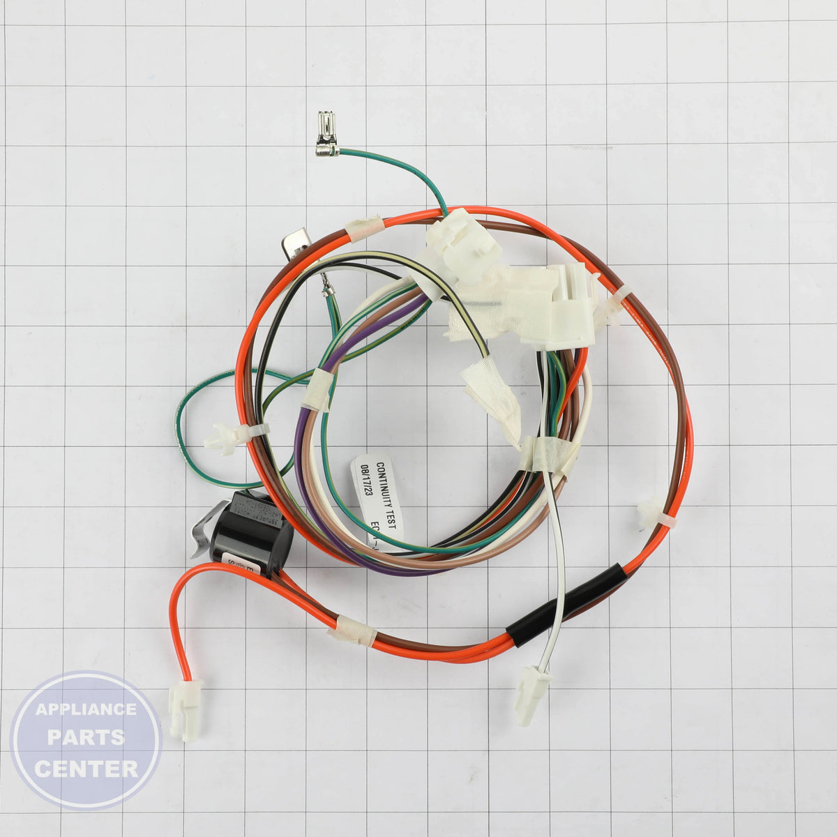 HARNESS-EVAP/HTR,S/POLE W10292242 - Side view with precise wire measurements