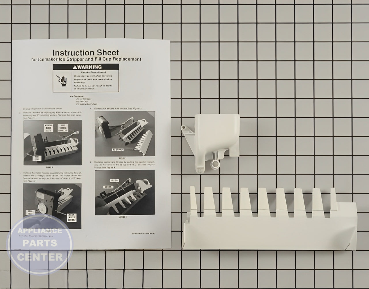 Whirlpool WHIRLPOOL REFRIGERATOR ARM STRIPPER W10297244 - Main view showing ice maker compatibility for Whirlpool refrigerators