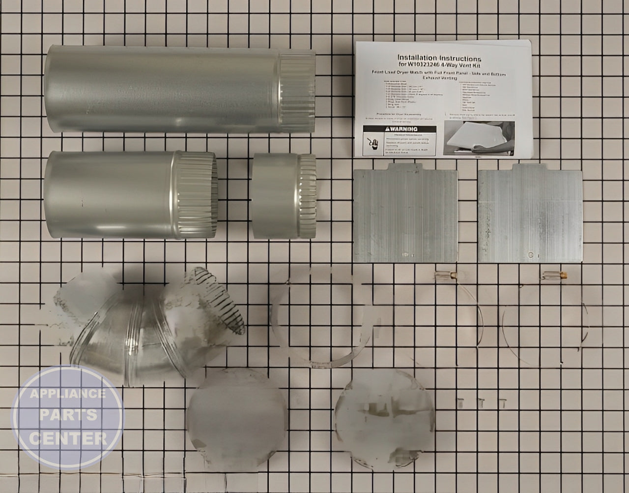 WHIRLPOOL DRYER VENT KIT 4-WAY W10323246 - Main view showing 4-way design for WPL models