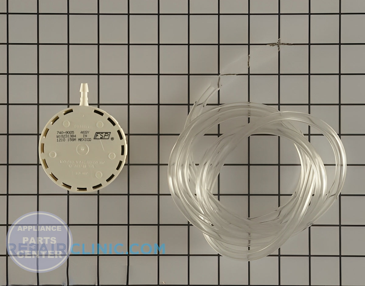 Water Level Pressure Switch W10335056 - Side view with precise measurements for compatibility