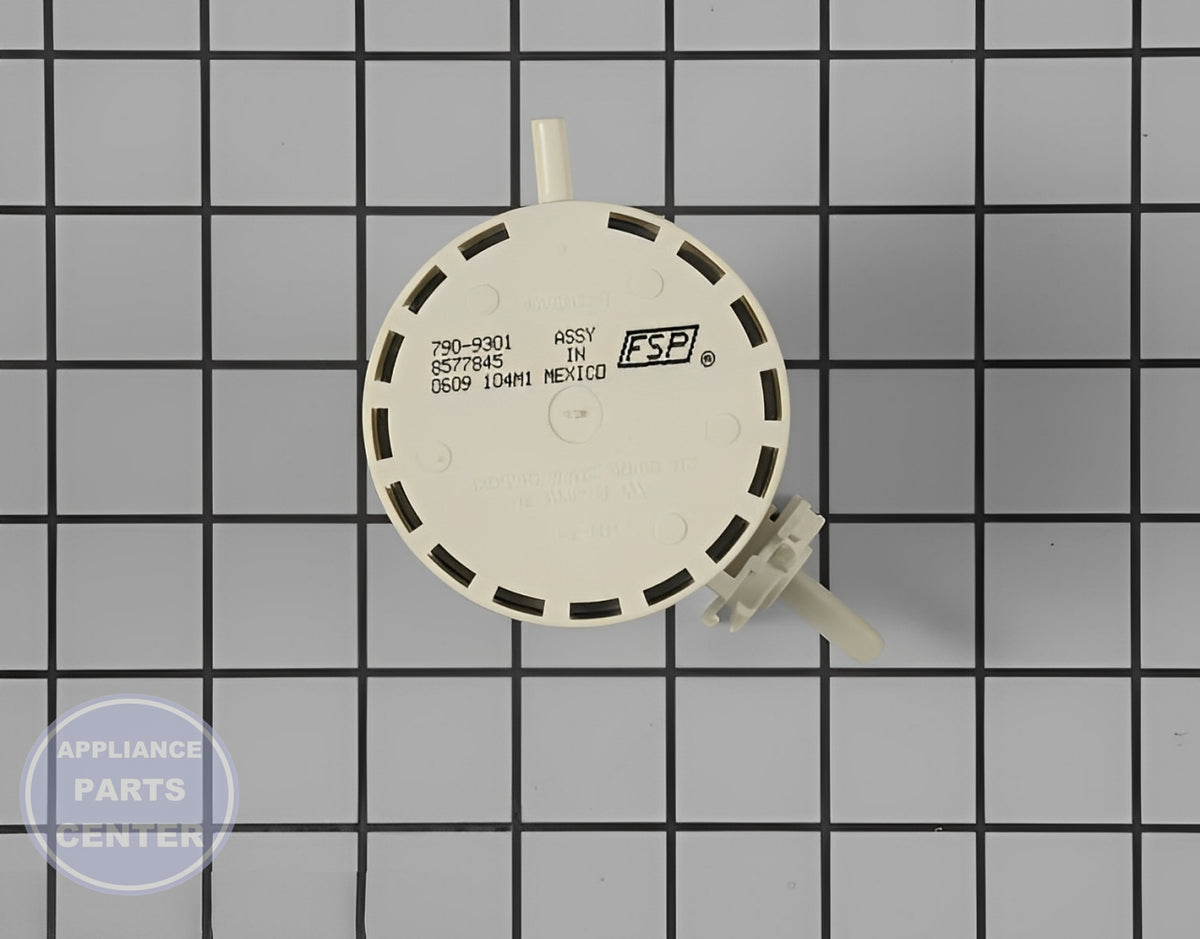 WHIRLPOOL WASHER WATER LEVEL CONTROL SWITCH W10339334 - Side view with precise specifications