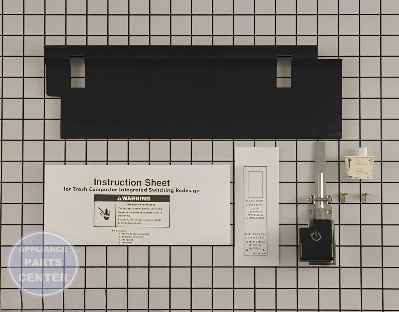 WHIRLPOOL TRASH COMPACTOR ACTUATOR AND OFF SWITCH KIT W10342596 - Main view showing precise control for various models