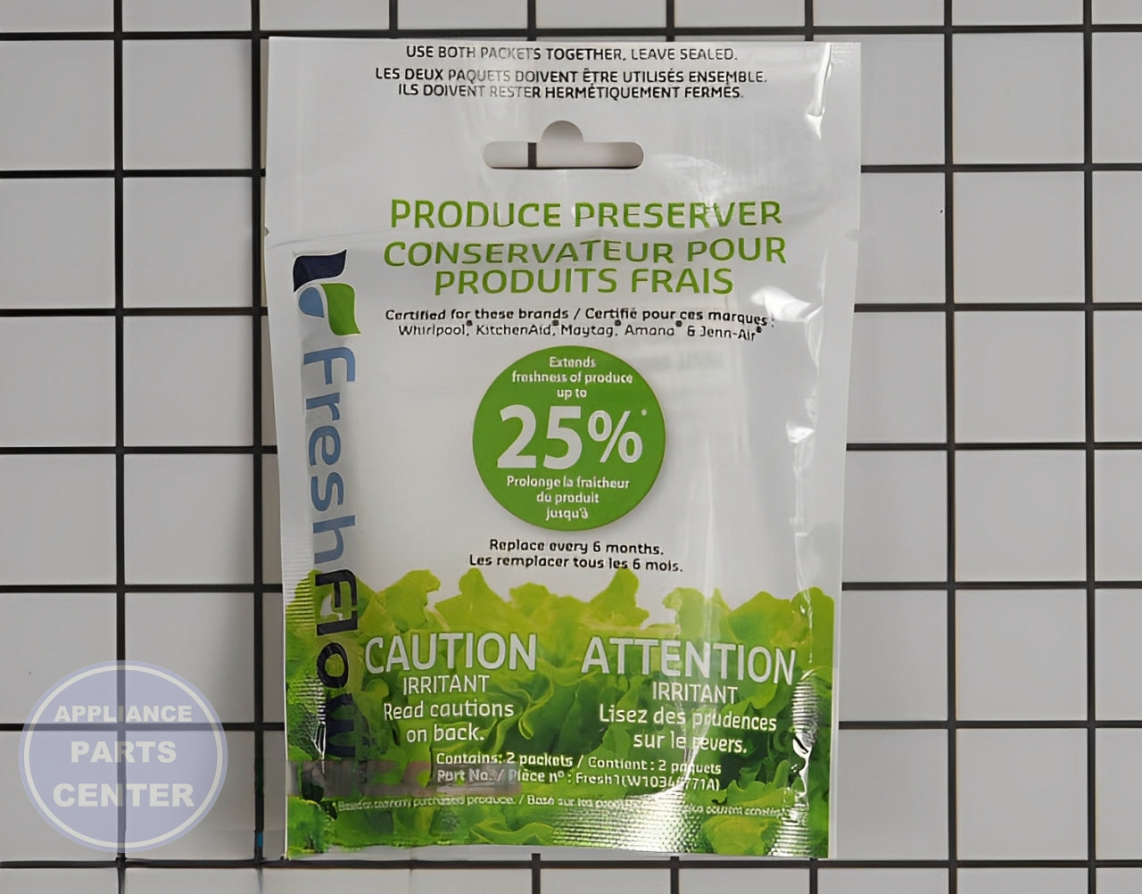 WHIRLPOOL FRESH FLOW PRODUCE PRESERVER W10346771A - Main view showing freshness preservation for W10346771 models