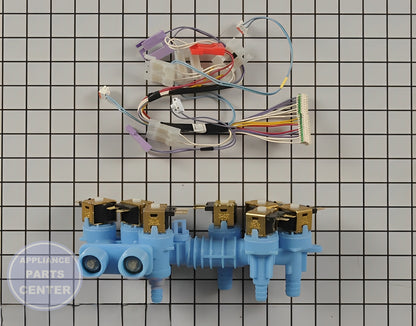 Water Inlet Valve W10371507 - Side view with exact measurements and specs