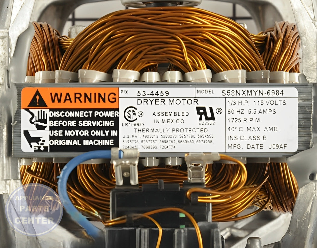 WHIRLPOOL DRYER DRIVE MOTOR W10410996 - Detailed view of reliable motor components
