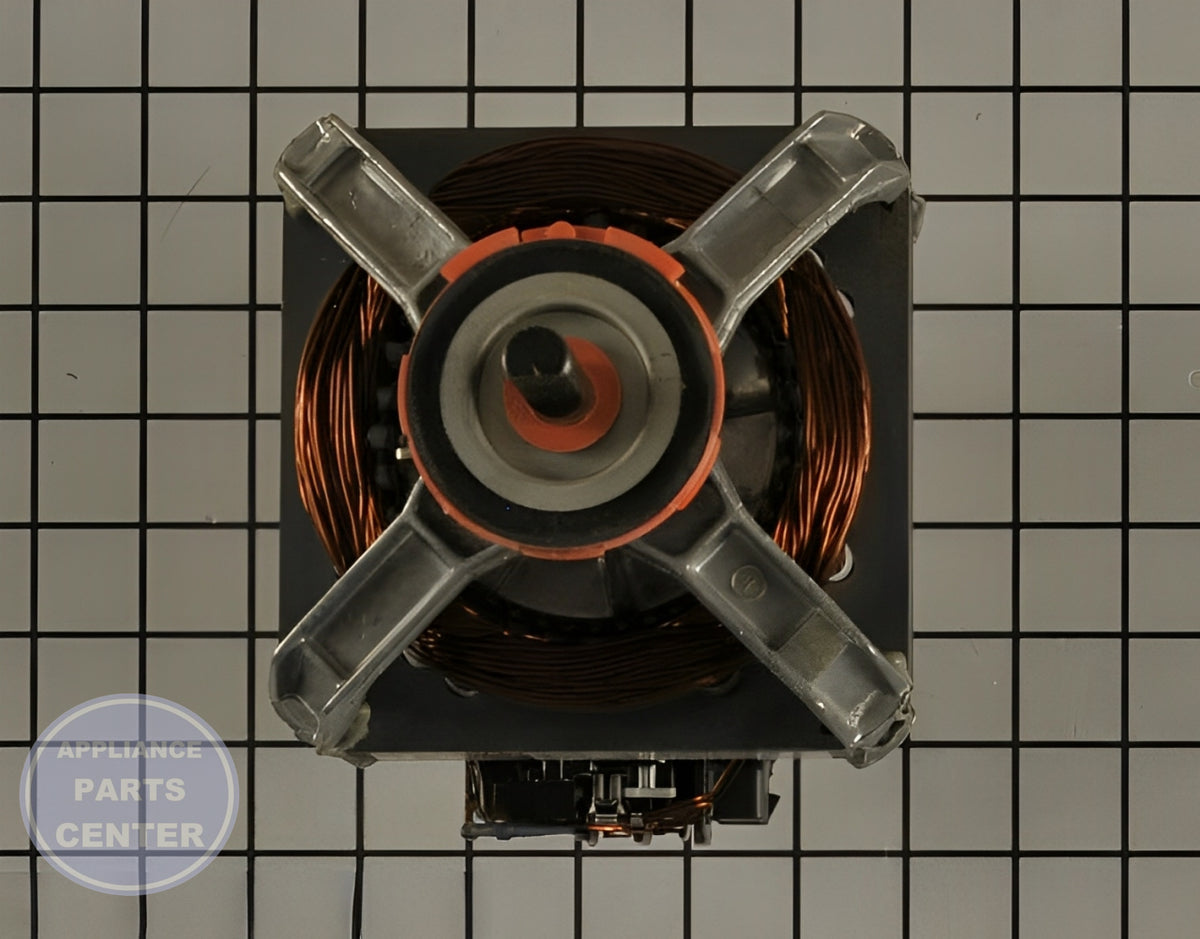 WHIRLPOOL DRIVE MOTOR W10410997 - Side view with specific measurements