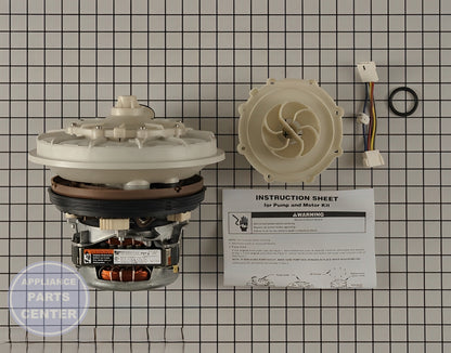 Maytag Pump and Motor Assembly W10428167 - Main view showing efficient water circulation for Maytag, Whirlpool, and Kenmore models