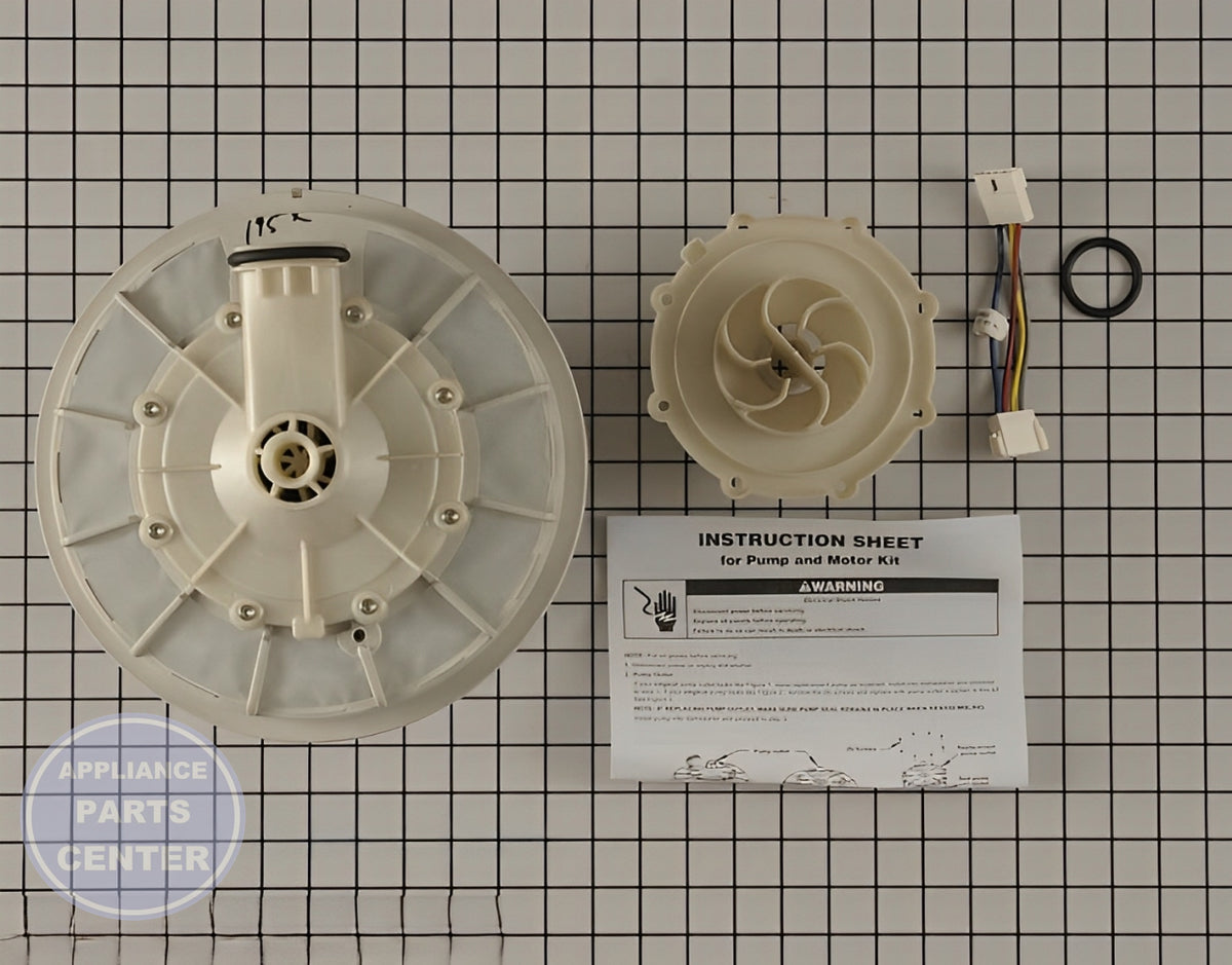 Pump and Motor Assembly W10428167 - Side view with 15 lbs pressure capacity
