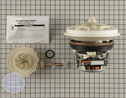 Whirlpool Pump and Motor Assembly W10428773 - Main view showing water circulation for Whirlpool models