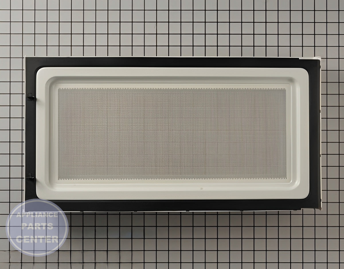 WHIRLPOOL MICROWAVE WHITE DOOR ASSEMBLY - Detailed view of secure seal construction