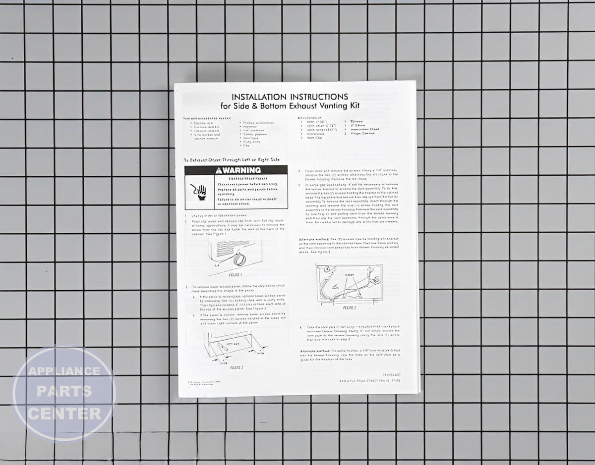 WHIRLPOOL DRYER SIDE VENT EXHAUST KIT W10470674 - Detailed view of sturdy duct & vents