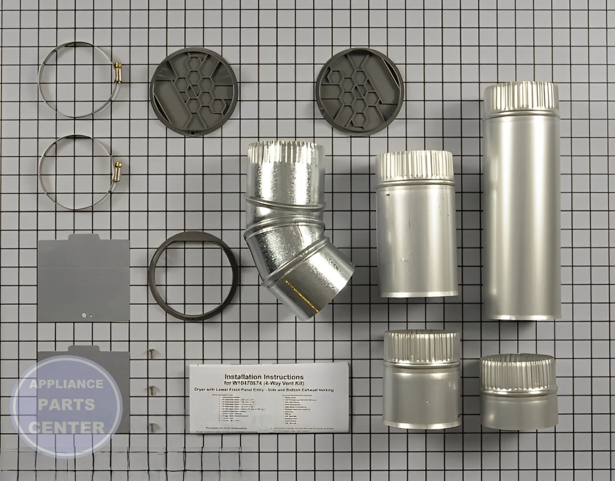 WHIRLPOOL DRYER SIDE VENT EXHAUST KIT W10470674 - Side view with durable components