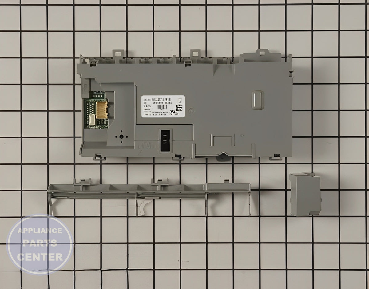WHIRLPOOL DISHWASHER ELECTRONIC CONTROL BOARD W10473198 - Side view with precise specifications