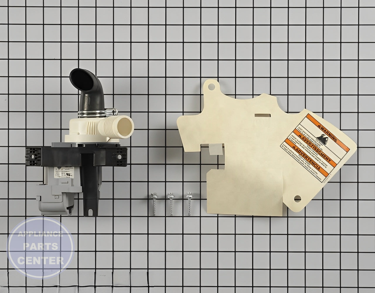 WHIRLPOOL DRAIN PUMP AND MOTOR ASSEMBLY W10536347 - Installation in WPL Washing Machine showing key mounting points