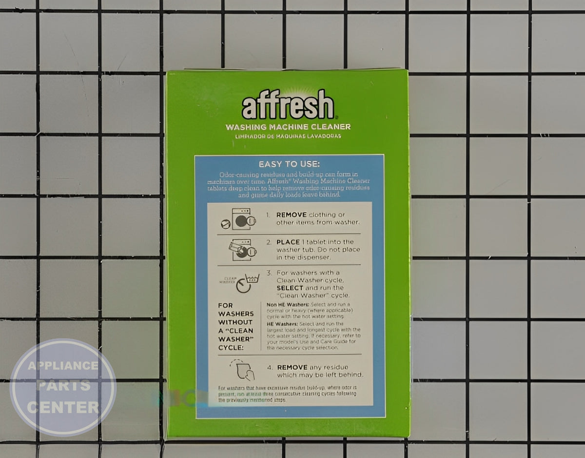 WPL AFFRESH WASHER CLEANER W10549846 - Installation in Whirlpool WTW5000DW showing key mounting points