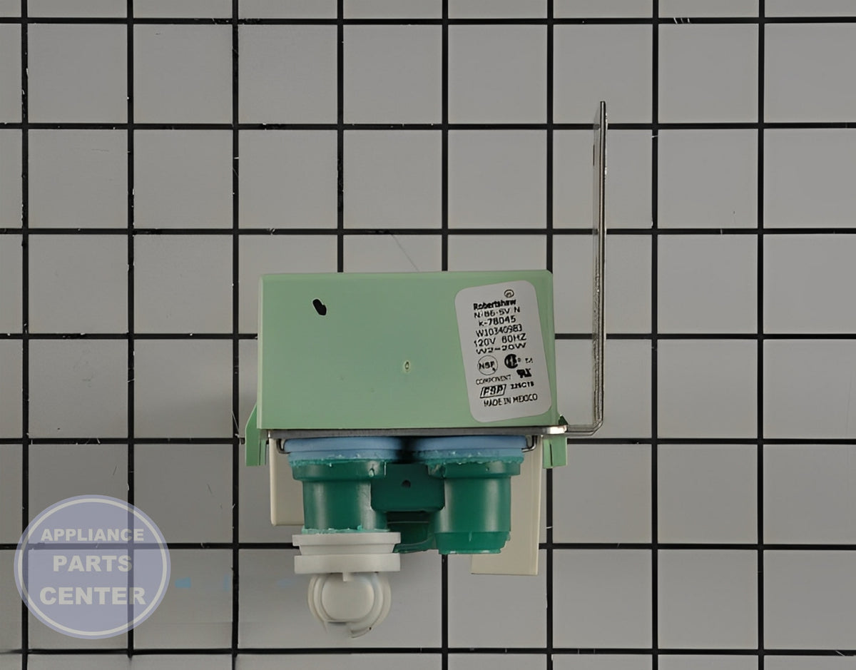 WHIRLPOOL REFRIGERATOR VALVE W10585391 - Installation in WPL Ice Machine showing key mounting points