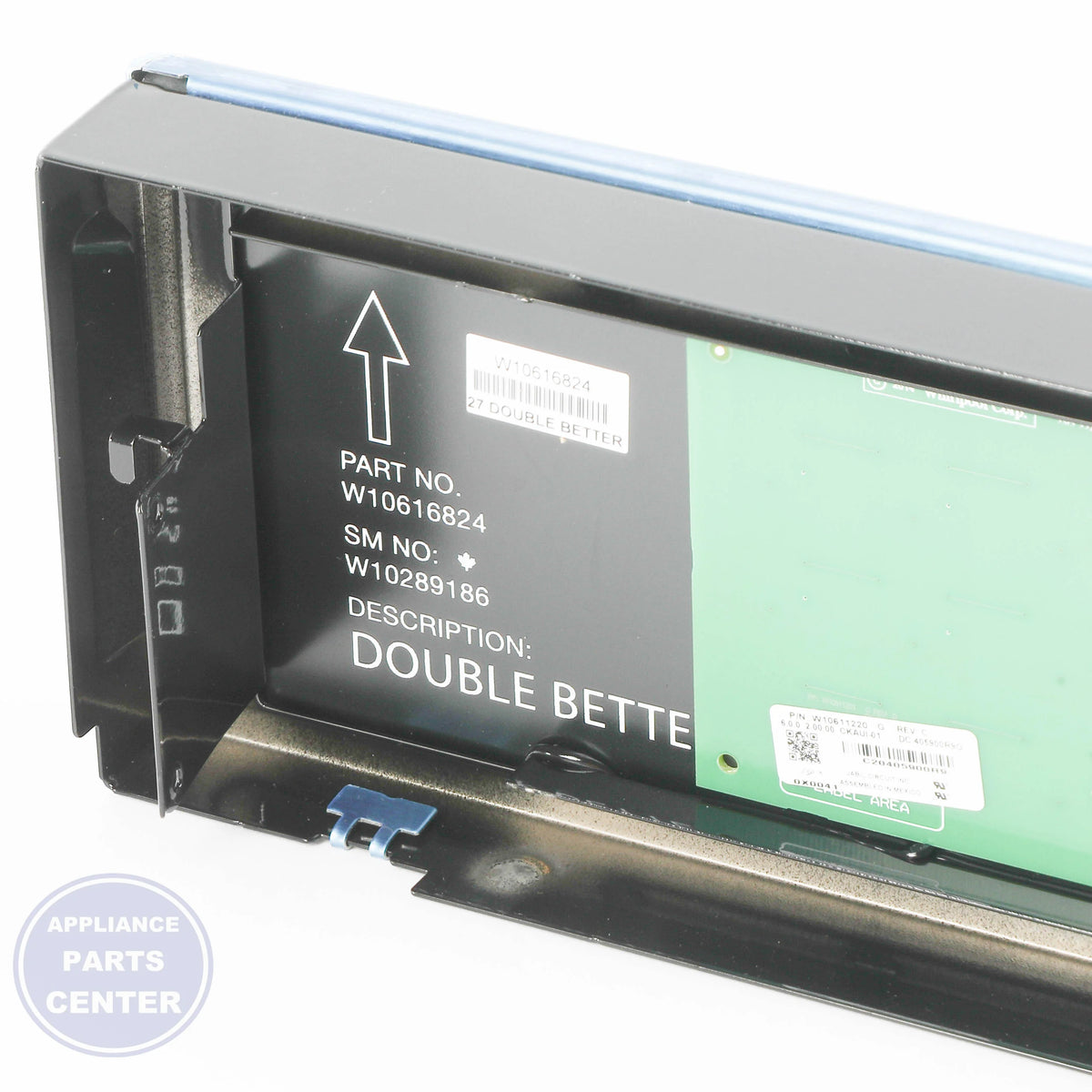 Whirlpool PANL-CNTRL W10588729 - Installation in WRF535SMBM showing key mounting points