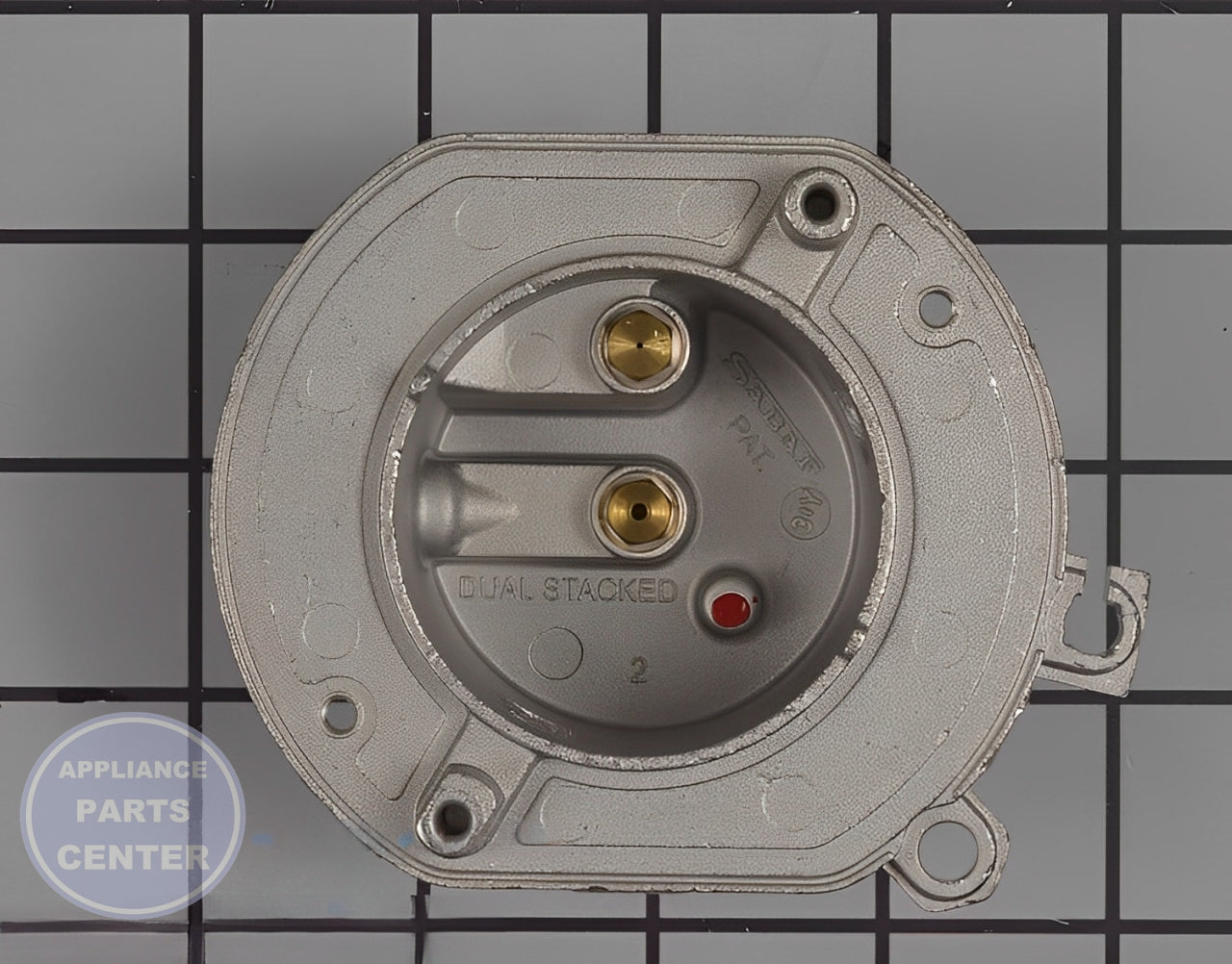 Whirlpool Surface Burner Orifice Holder W10611441 - Main view showing precise gas flow for Whirlpool, KitchenAid, Ikea models