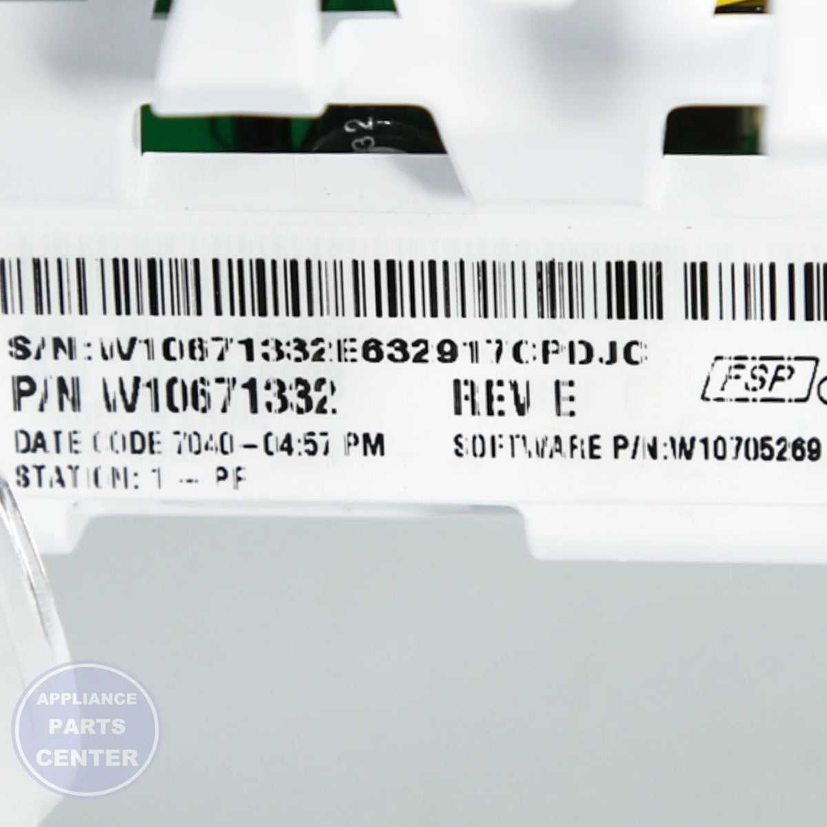 Whirlpool CNTRL-ELEC W10671332 - Main view showing precise control for various models