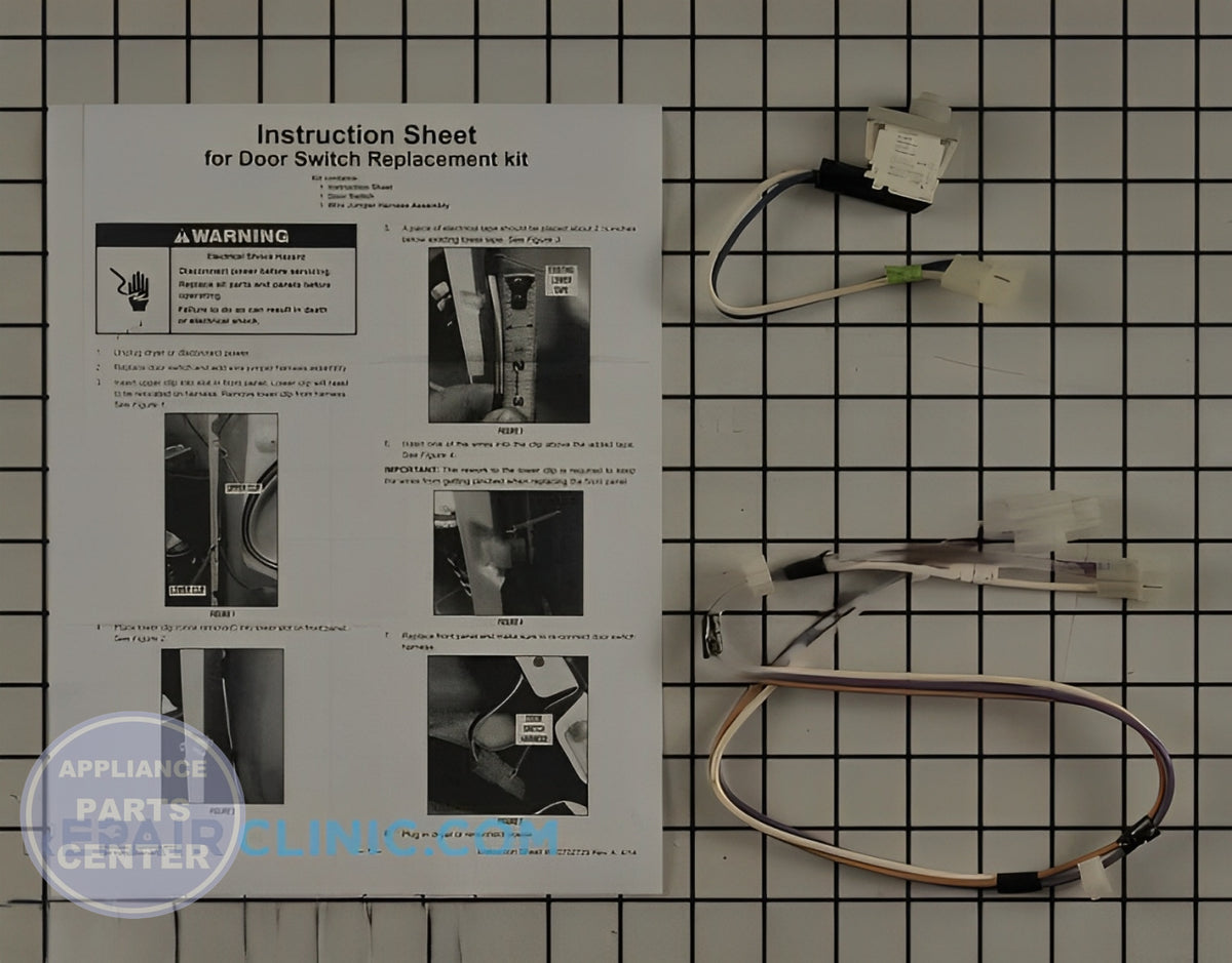 WHIRLPOOL DOOR SWITCH W10702726 - Main view showing safety feature for WPL Dryer models
