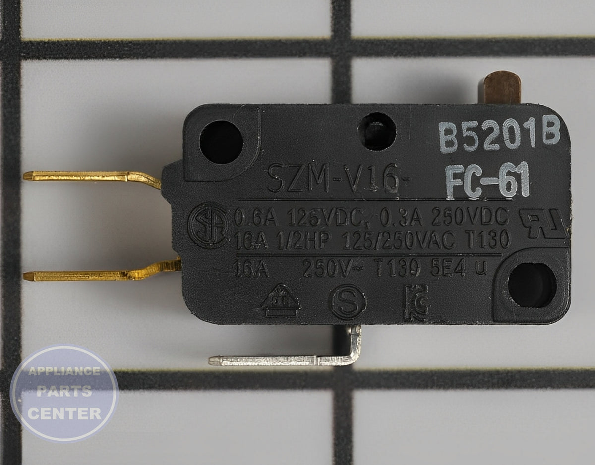 WHIRLPOOL MICROWAVE SWITCH W10727408 - Side view with durable specs