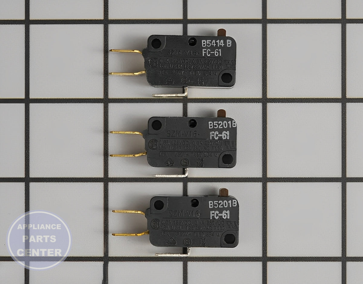 WHIRLPOOL MICROWAVE SWITCH W10727408 - Main view showing compatibility for various models