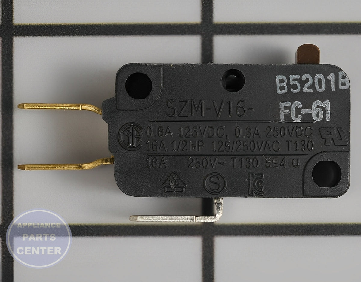WHIRLPOOL MICROWAVE SWITCH W10727408 - Installation in WPL Oven/Microwave Combo showing key mounting points