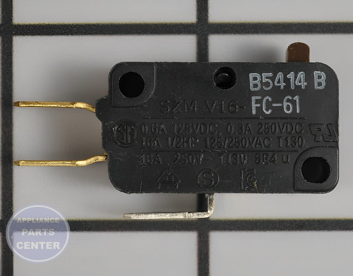 WHIRLPOOL MICROWAVE SWITCH W10727408 - Installation in WPL Oven/Microwave Combo showing key mounting points