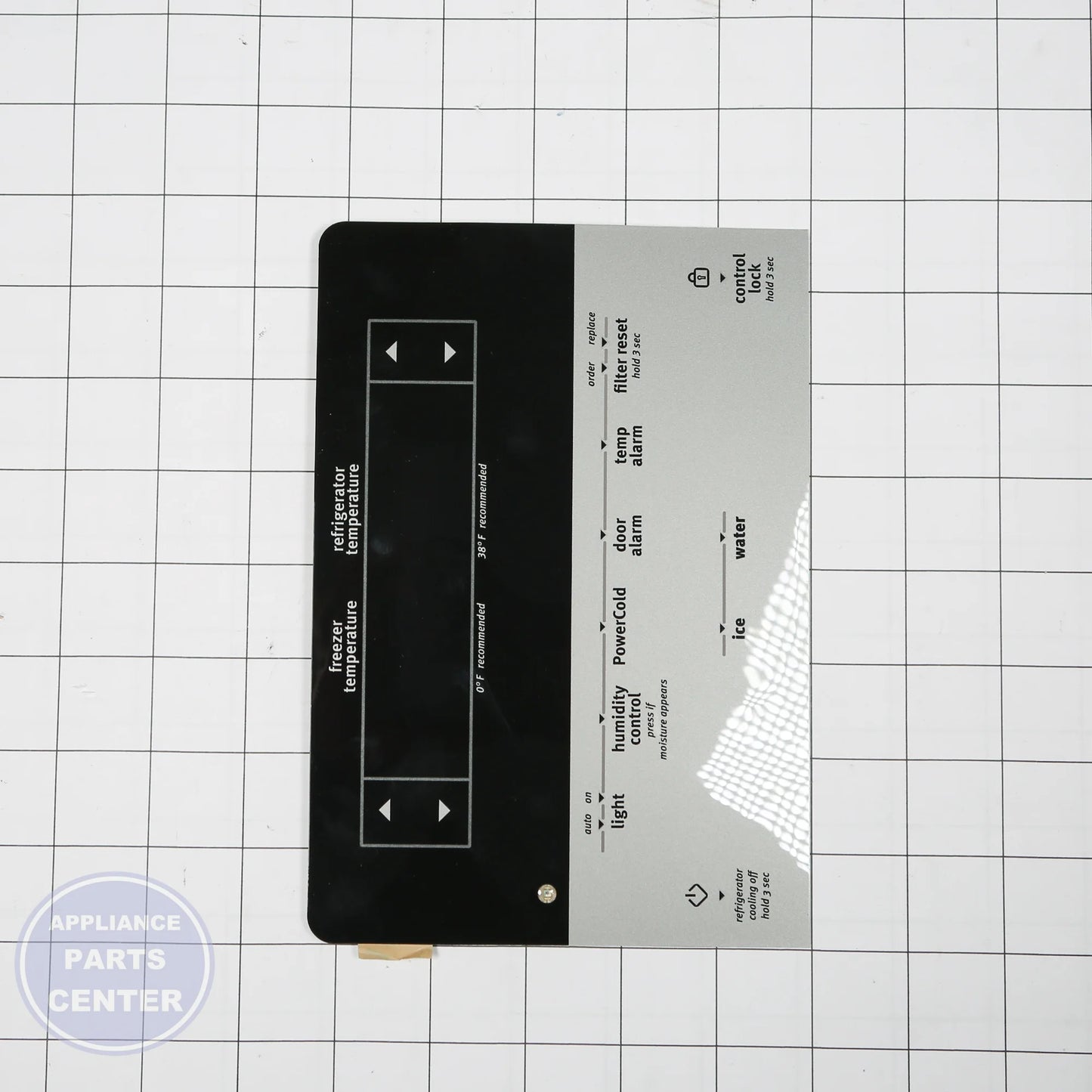 OVERLAY W10731568 - Side view with precise touchpad specs