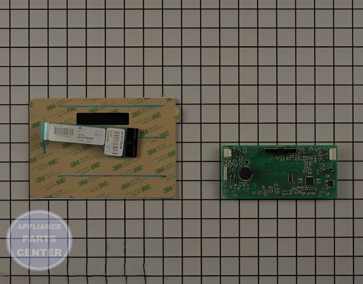WHIRLPOOL DISPENSER CONTROL BOARD W10740217 - Detailed view of circuit board and timer setup