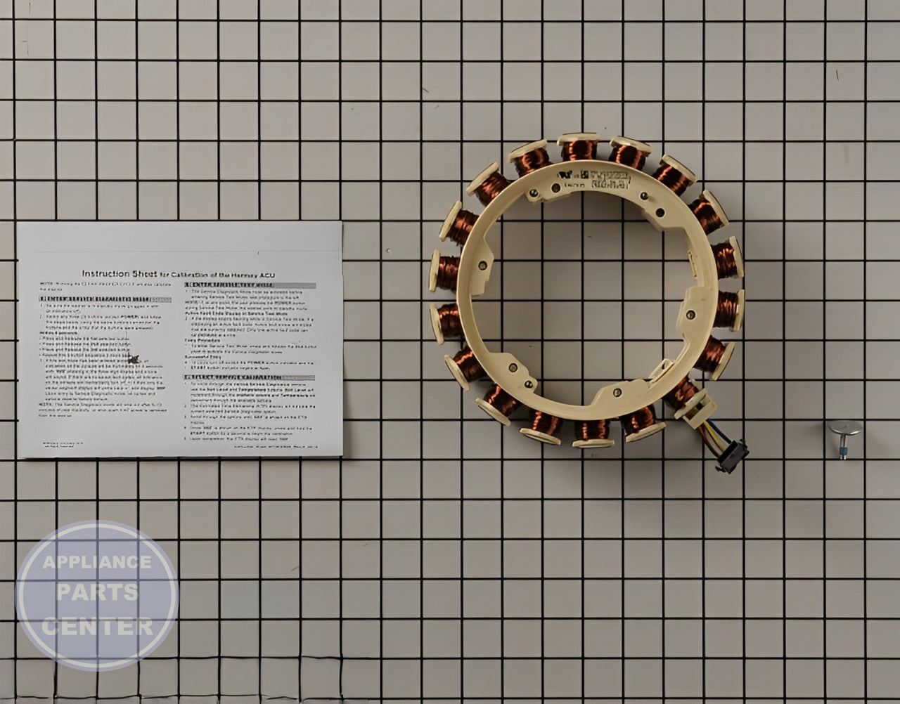 WHIRLPOOL STATOR W10754158 - Main view showing motor efficiency for WPL Washing Machine