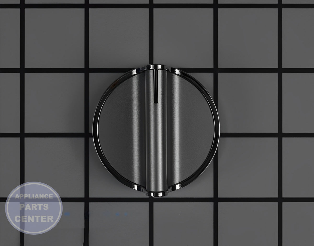 [Brand] WHIRLPOOL RANGE BURNER CONTROL KNOB STAINLESS - Main view showing sleek stainless steel dial for [specific models]