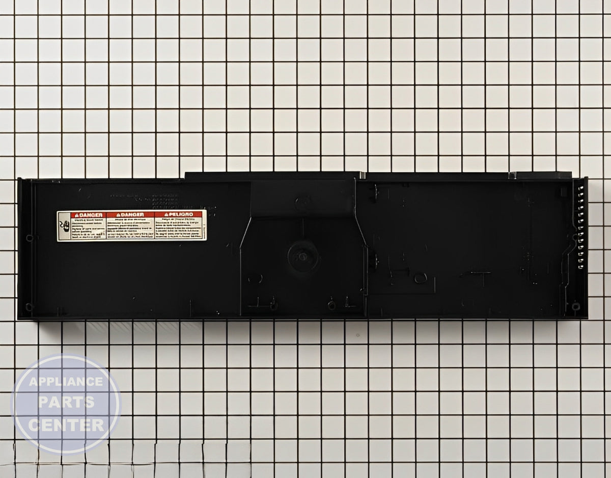WHIRLPOOL BLACK TOUCH CONTROL PANEL W10775980 - Side view with precise measurements