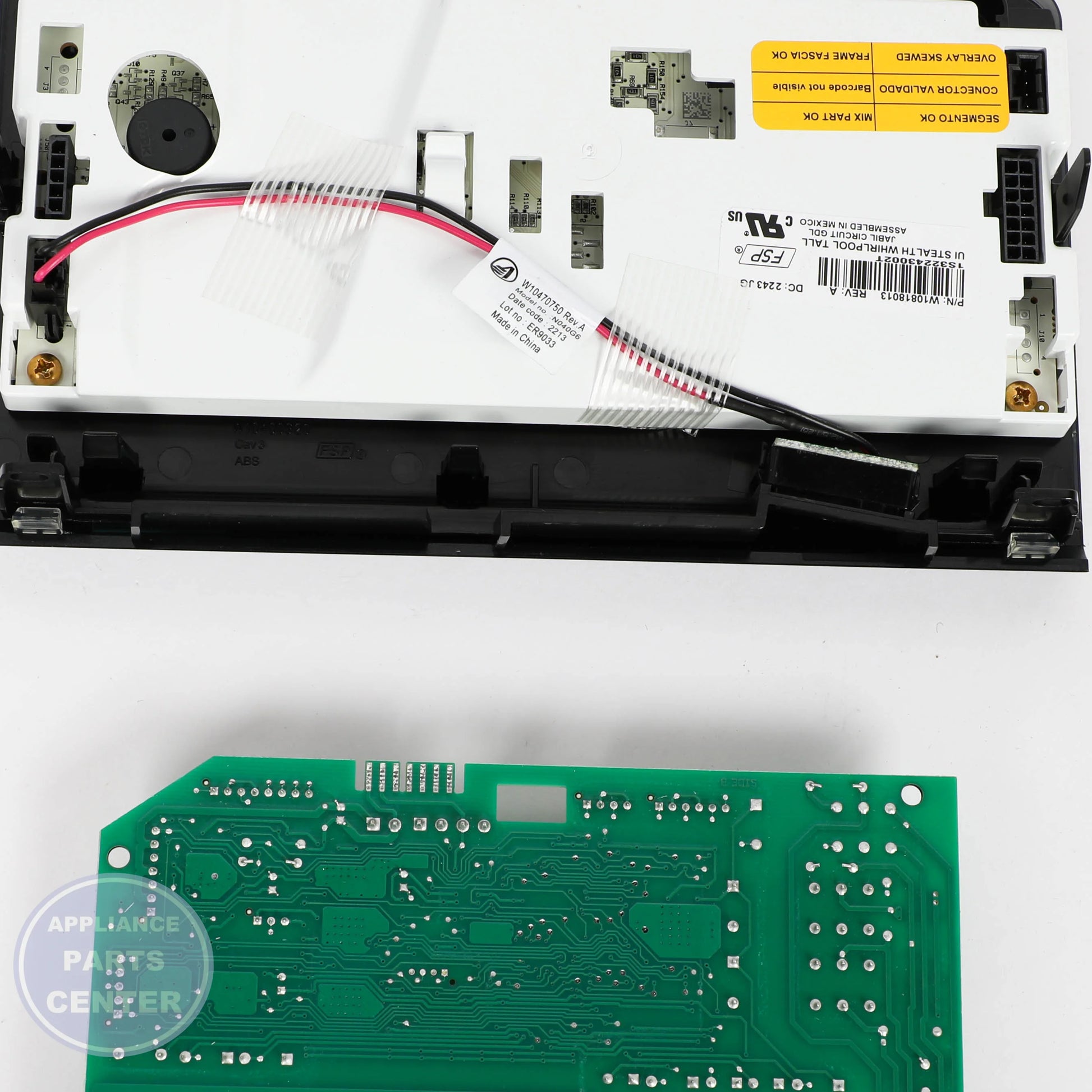 WPL CNTRL-ELEC W10789392 - Main view showing electronic control features for WPL models
