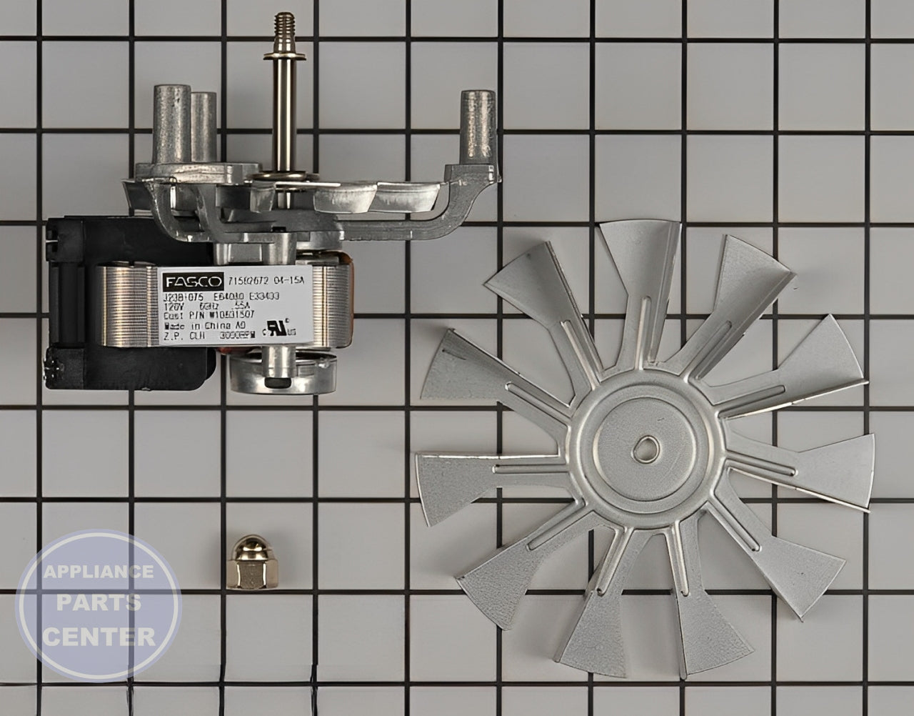 WHIRLPOOL Oven Cooktop Fan Motor W10794022 - Main view showing enhanced airflow for W10116228
