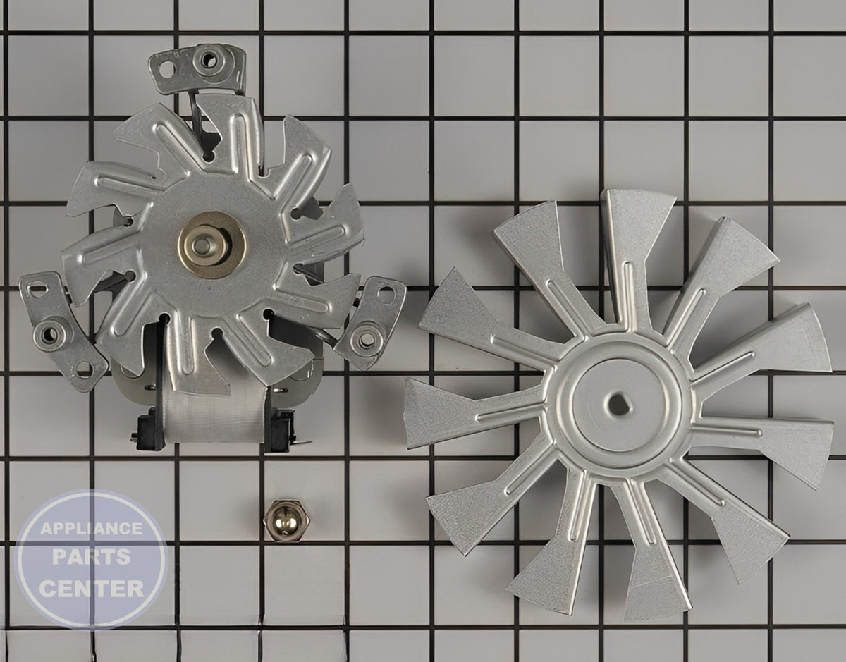 Oven Cooktop Fan Motor W10794022 - Side view with precise measurements