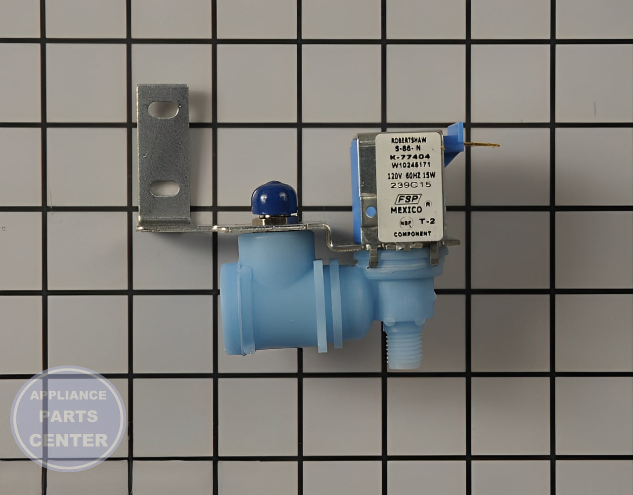 WHIRLPOOL WATER INLET VALVE W10801996 - Main view showing valve & float for various Whirlpool models