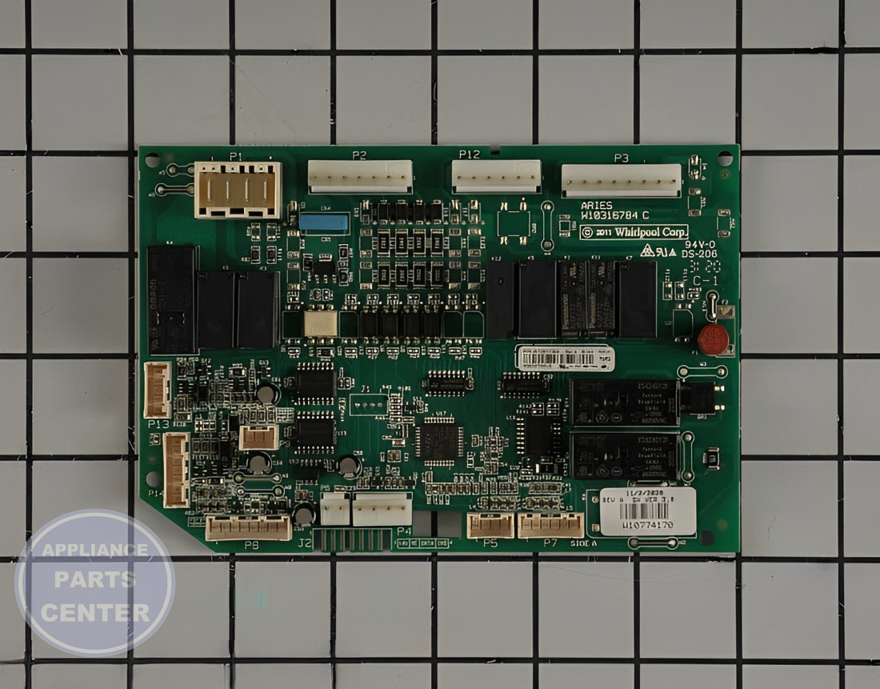 WHIRLPOOL REFRIGERATOR ELECTRONIC CONTROL BOARD - Main view showing circuit board for various WPL models