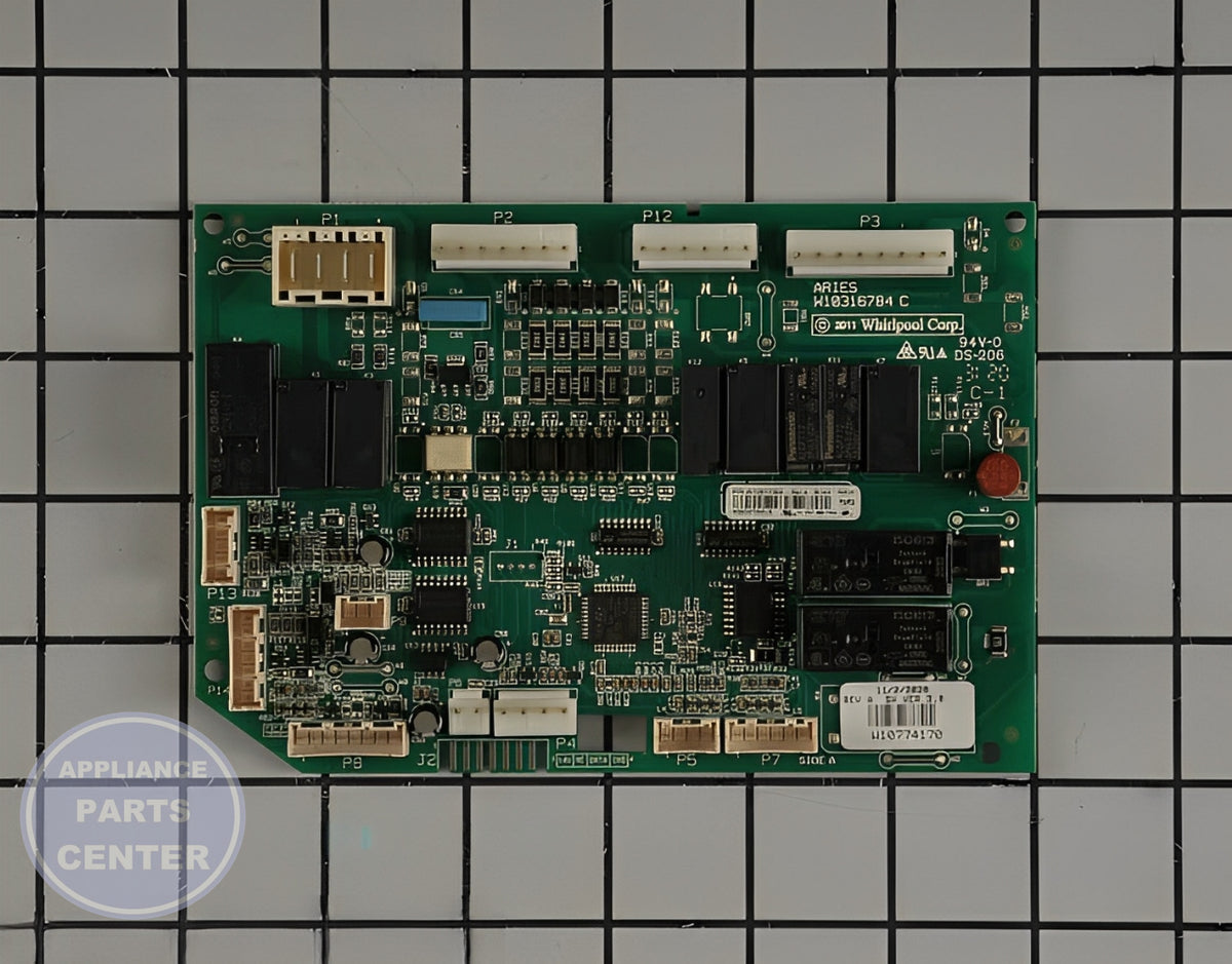 WHIRLPOOL REFRIGERATOR ELECTRONIC CONTROL BOARD - Main view showing circuit board for various WPL models