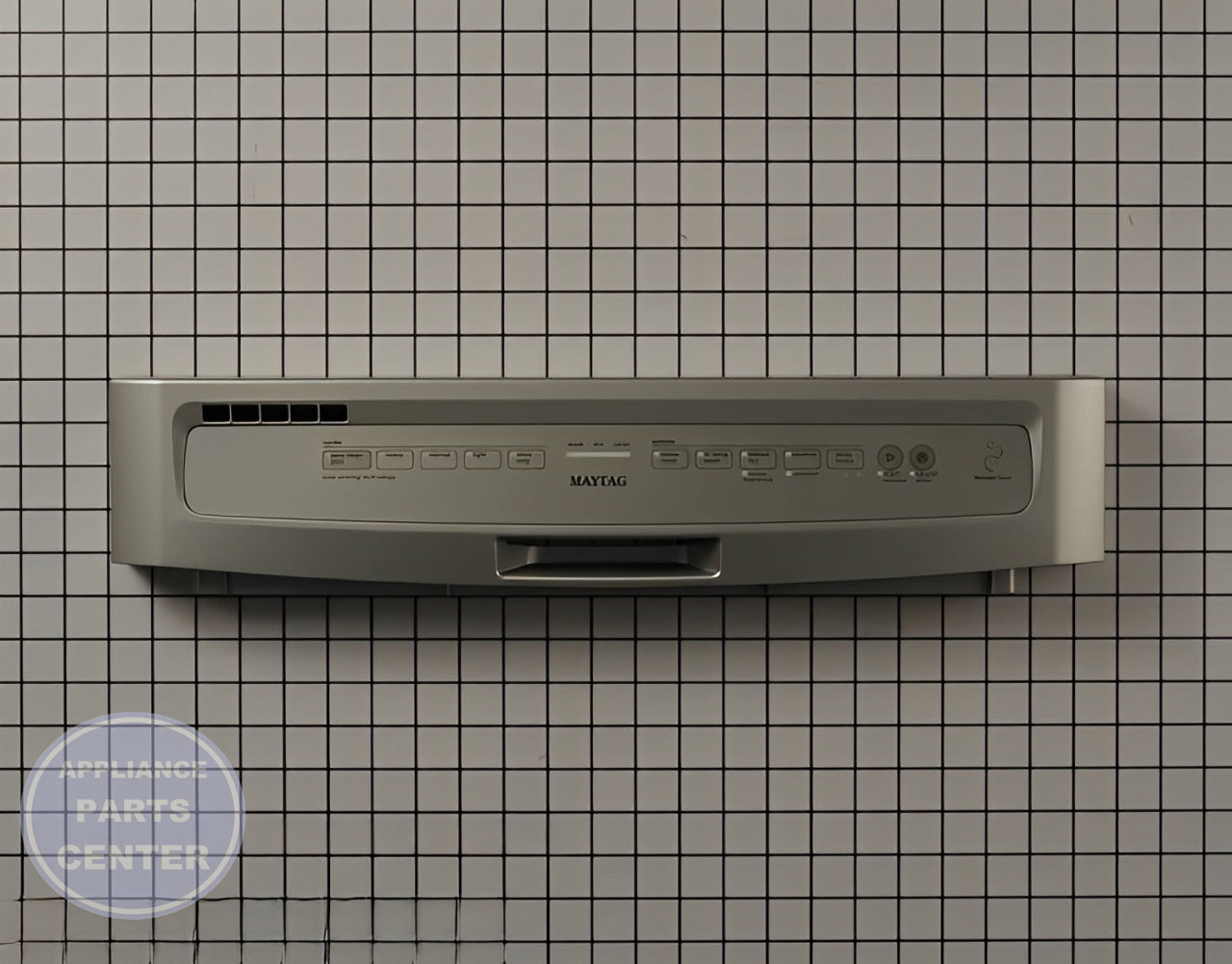 WHIRLPOOL DISHWASHER SILVER CONTROL PANEL W10811151 - Main view showing touchpad for WPL Dishwasher models