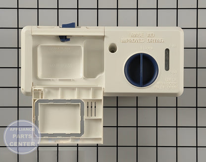 Detergent Dispenser W10815478 - Side view with 10" x 5" x 3" dimensions