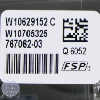 PANEL-CNTL W10815487 - Side view with precise measurements