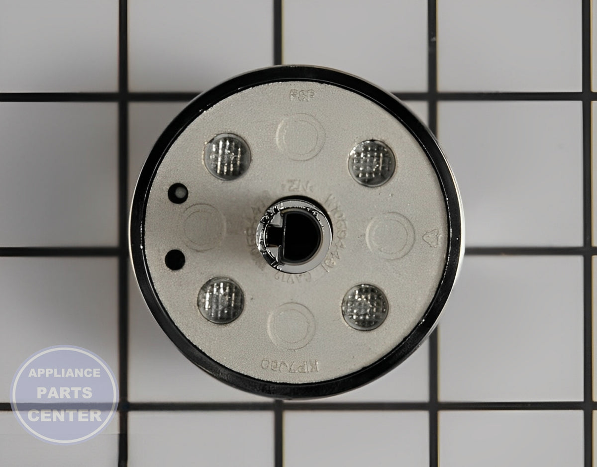 Whirlpool WHIRLPOOL RANGE STAINLESS STEEL KNOB W10818230 - Main view showing precise control for KitchenAid and Maytag models