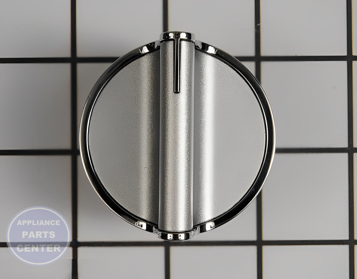WHIRLPOOL RANGE STAINLESS STEEL KNOB W10818230 - Side view with durable stainless steel material
